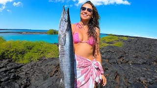 Breathtaking Hike Over Lava To Spearfishing Paradise