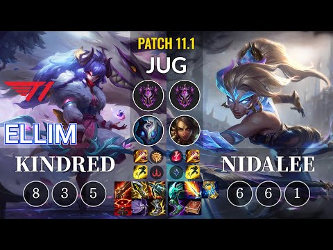 T1 Ellim Kindred vs Nidalee Jungle - KR Patch 11.1