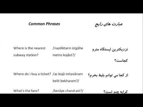 Farsi Conversation: Most Common Words and Phrases: Lesson 9: Where is the subway?