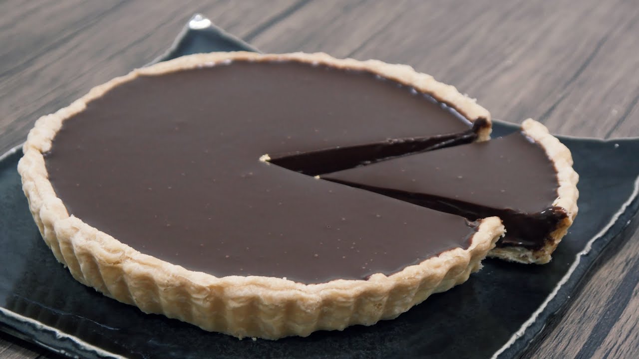 材料3つで生チョコタルトパイの作り方 How to make a 3-ingredient raw chocolate tart pie