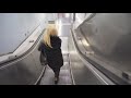 Italy Naples Museo Metro Station 2X Escalator Going Down To Platform Level