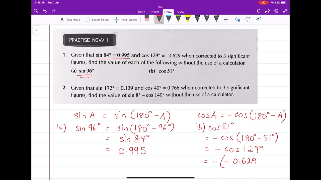 Further Trigonometry   Practise 1