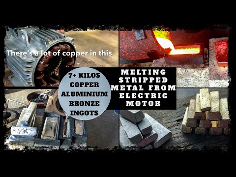42KG Huge Motor Meltdown into Bulk Ingots Copper & Aluminium Melting