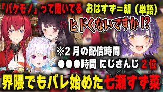 さんばか逆凸で界隈でも「バケモノ」が知れ渡ってる事に動揺を隠せない七瀬すず菜と驚愕の配信時間【アンジュ・カトリーナ/戌亥とこ/リゼ・ヘルエスタ/にじさんじ/切り抜き】