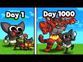 I Survive 1,000 DAYS Stuck in PIXELMON! (Cartoon Cat vs Pokemon)