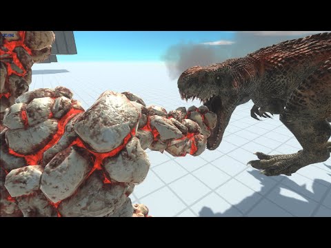 T-Rex vs Lava Golem : Animal Revolt Battle Simulator