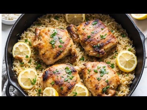 One Pot Lemon Garlic Chicken & Rice (Easy Chicken Recipe) | Juicy Chicken Recipe | Easy Dinner