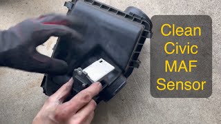 Clean Mass Air Flow Sensor (MAF) on a 9th generation Honda Civic (2012 - 2015)