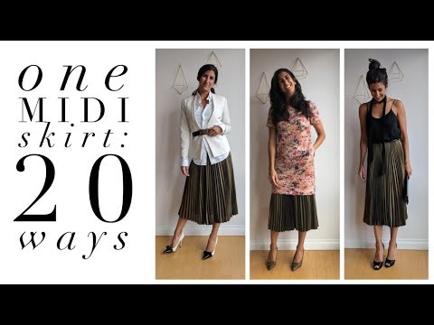 One Pleated Midi Skirt: 20 Ways! | How to Wear a...