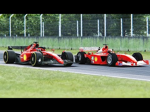 Ferrari F1 2022 F1-75 vs Ferrari F1 2001 Micheal Schumacher at Imola GP