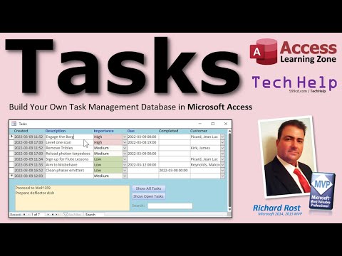 Microsoft Access Task Management Database. Design and Build Your Own! To Do List. Link to Customers.