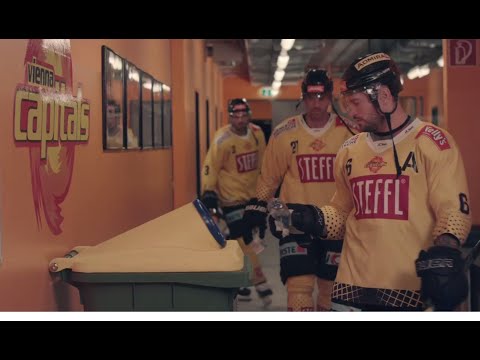 Vienna Capitals meets MA48 - Gelb-Blaue Tonne