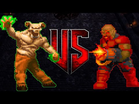 Hell Knight vs Chaingunner - BRUTAL DOOM Monster Infighting - Full HD NPC BOSS Battles