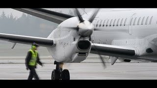 Golden Air SAAB 2000 Parking And Shutdown At Gothenburg Landvetter Airport (HD)