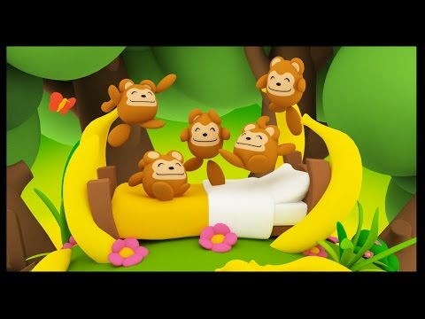 Cinq petits singes - Five Little Monkeys - Comptines anglaises en français pour bébés - Titounis