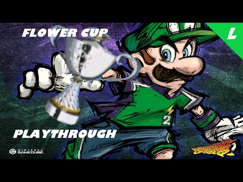 "Flower Cup Luigi" Super Mario Strikers | Mario Smash Football Playthrough (Superstar)