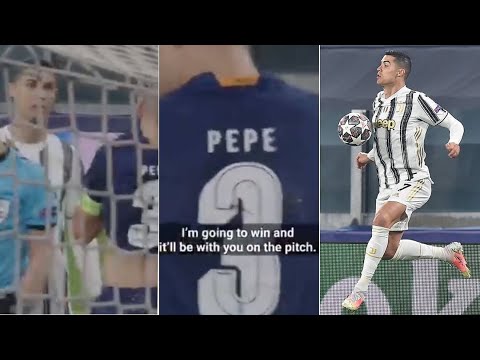 Ronaldo provoca Pepe!? "Vou ganhar contigo dentro de campo!" (Juventus-Porto 2021)