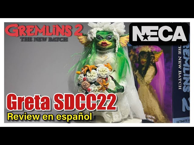 Vídeo relacionado con NECA Gremlins 2 Ultimate Greta en Vestido de Novia Exclusivo de la convención 2022, Verde, Grande