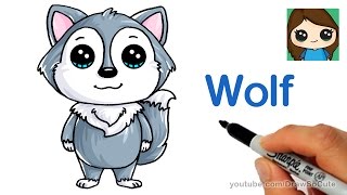 How to Draw a Cartoon Wolf easy