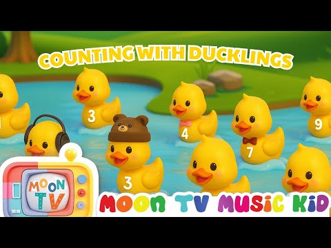 COUNTING WITH 10 LITTLES DUCKLING | LEARN WITH MOONTV | SONG FOR KIDS