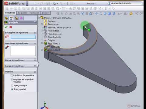 Formation complète SolidWorks: E24-Fonction Symetrie
