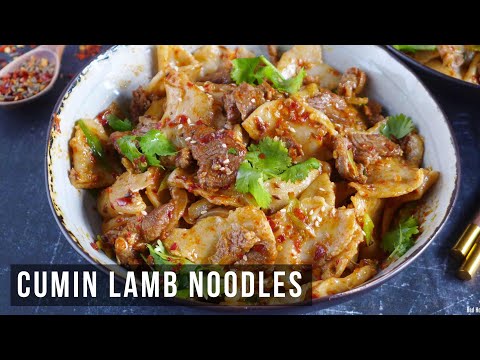 Spicy Cumin Lamb Noodles (Easy Hand-torn Version) 孜然羊肉面片