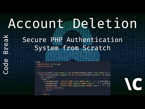 Deleting A Users Account - Secure PHP Authentication System from Scratch Ep. 5