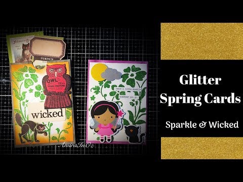 Glitter Spring Cards ~ Sparkle and Wicked ~Texture Paste Vs Matt Medium