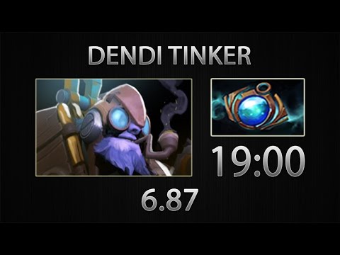 Dota 2 Tinker Fast Farm - Dendi - Aether Lens - 19:00 [6.87]