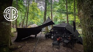 【キャンプ】#28 黒い無骨キャンプギア、焚き火に友と最高の時間を過ごしてきました！キャンプ場はやはりオアシス。最高のキャンプ場見つけました。ブラックキャンプ