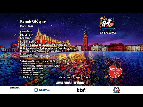 ZAPRASZAMY NA 34  FINAŁ WOŚP W KRAKOWIE!