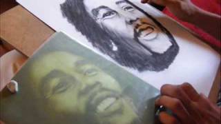 preview picture of video 'Bob Marley sketch / drawing'