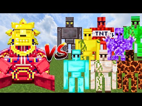 THE SUN CHIEF vs ALL GOLEMS | Minecraft Mob Battle