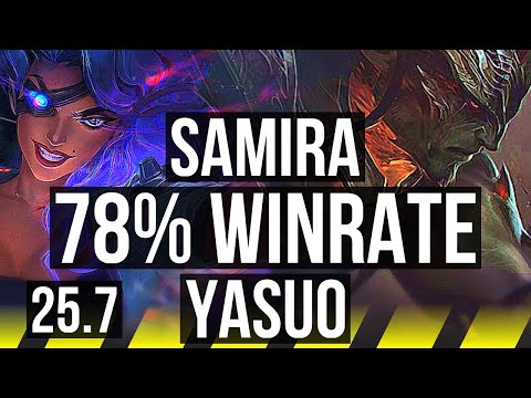 SAMIRA & Poppy vs YASUO & Zac (ADC) | 78% winrate, 58k DMG, 26/3/5, 6 solo kills | EUW Master | 25.7