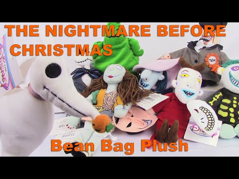 Disney THE NIGHTMARE BEFORE CHRISTMAS Bean Bags (Set of 8) Stuffed Plush Value Review BBToyStore.com