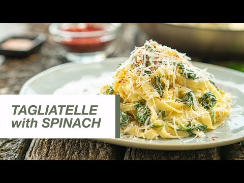 Creamy Tagliatelle with Spinach | Food Channel L Recipes