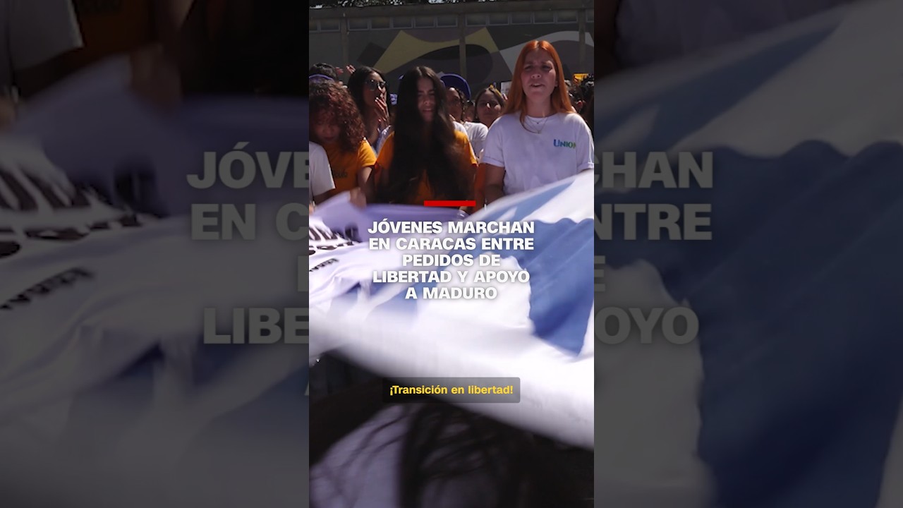 Jóvenes marchan en Caracas entre pedidos de libertad y apoyo a Maduro