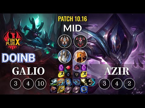 FPX Doinb Galio vs Azir Mid - KR Patch 10.16