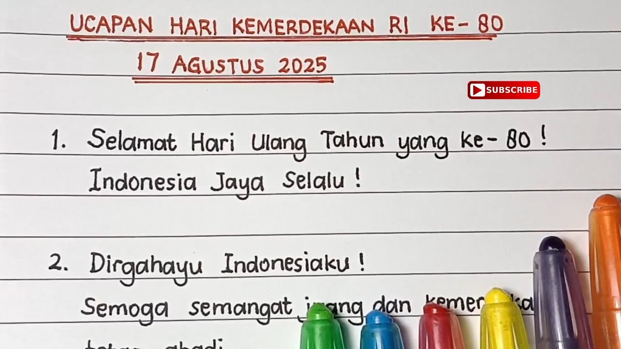 Kumpulan Kata-kata Ucapan Selamat Hari Kemerdekaan HUT RI ke 80 yang Penuh Makna | HUT RI 2025