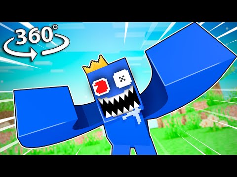 Escaping RAINBOW FRIENDS in 360 VR Minecraft!