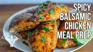 Healthy Spicy Balsamic Chicken Meal Prep Recipe in 1 minute / Pollo Balsámico Picante