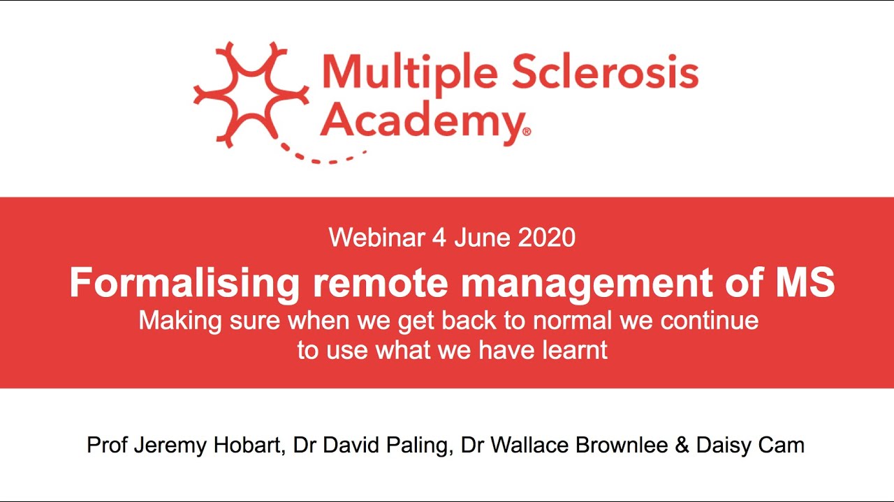 Formalising remote management of multiple sclerosis | MS Academy #MSCovid19