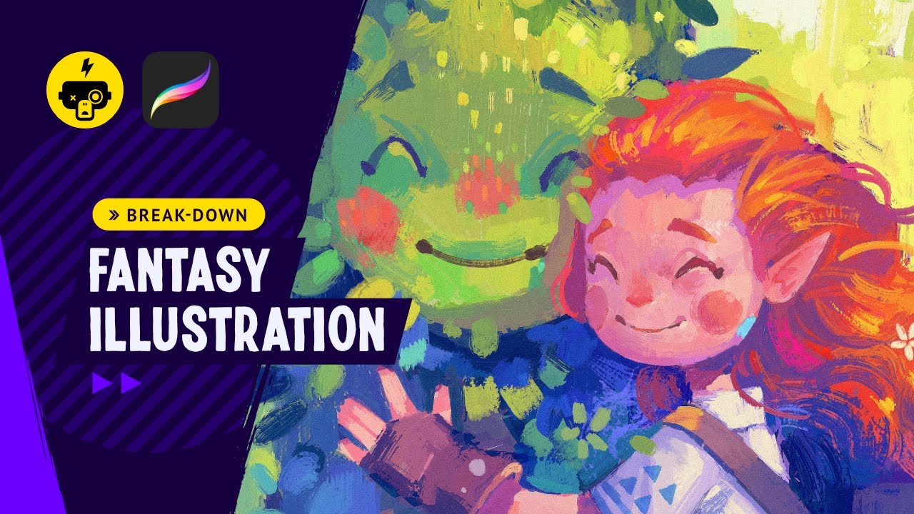 Fantasy Illustration Process in Procreate Using Our Canvas-X Brush Pack