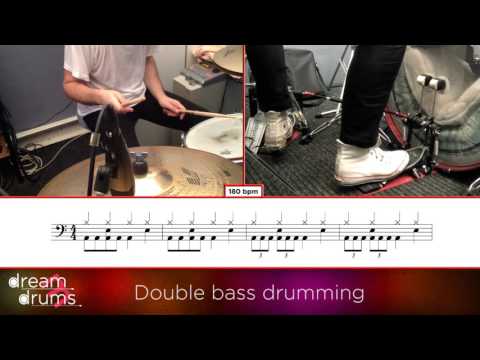 Double Bass Drumming Technique 180 bpm