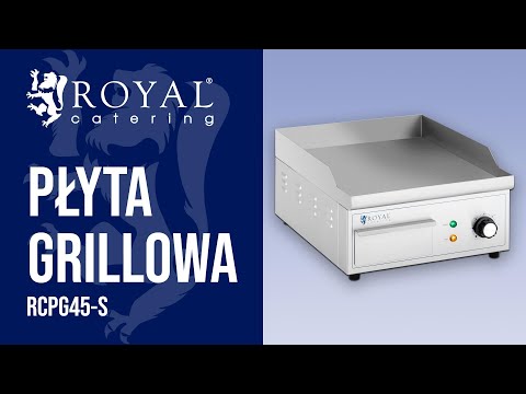 Video - Płyta grillowa - 350 x 380 mm - Royal Catering - gładka - 2,000 W