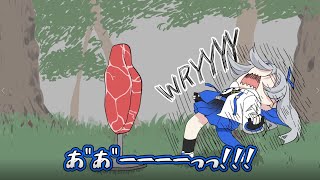 【手描き】ガッキーロスで肉を殴るかなたん【天音かなた】【ホロライブ/切り抜き漫画】