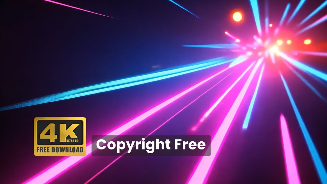 Copyright Free 4K Vibrant Neon Lights Desktop Wallpaper | 4K Futuristic Light Trails
