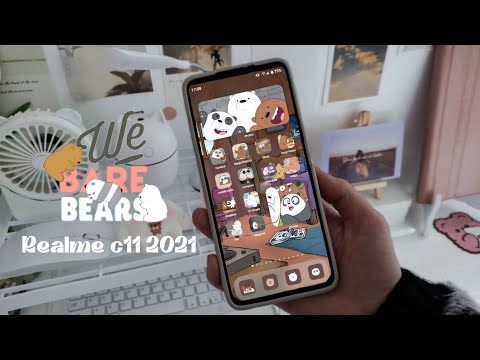 How To Customize Aesthetic ios 15 On Android Phone (Realme c11 2021) We Bare Bears Theme