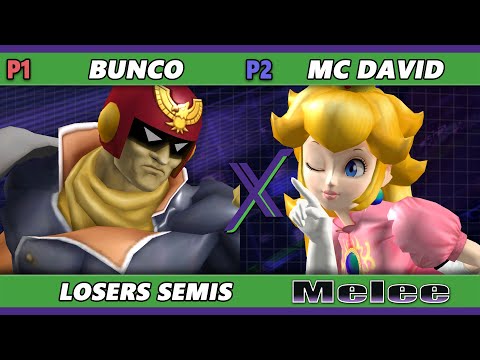 S@X 525 Losers Semis - MC David (Peach) Vs. Bunco (Captain Falcon) Smash Melee - SSBM