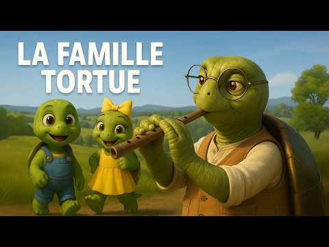 Comptine musical douce - Clip pour enfant - LA FAMILLE TORTUE - Chanson animée